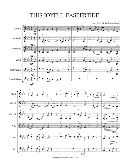 THIS  JOYFUL EASTERTIDE FOR STRING ORCHESTRA (arr. Garth M. Williams, (Socan))