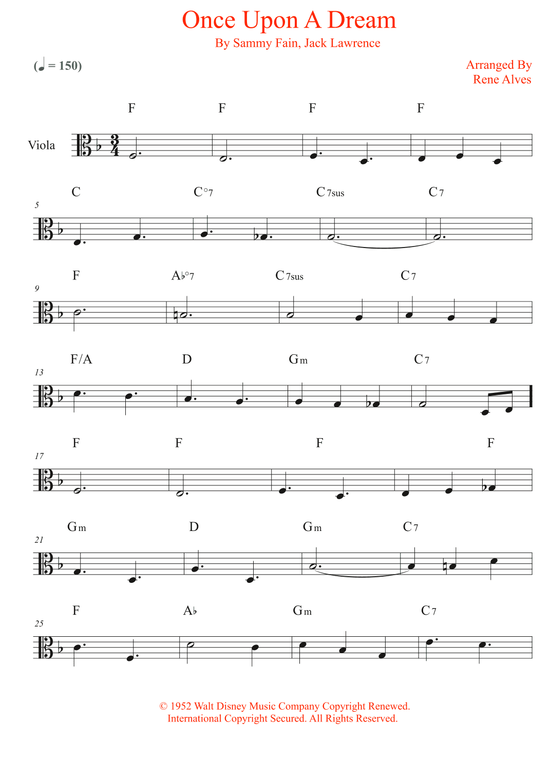 Once Upon A Dream (arr. Rene Alves)