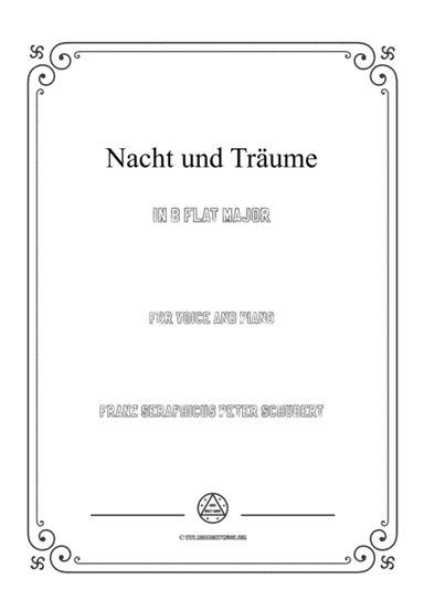 Schubert-Nacht und Träume in B flat Major,for voice and piano (arr. MSM)