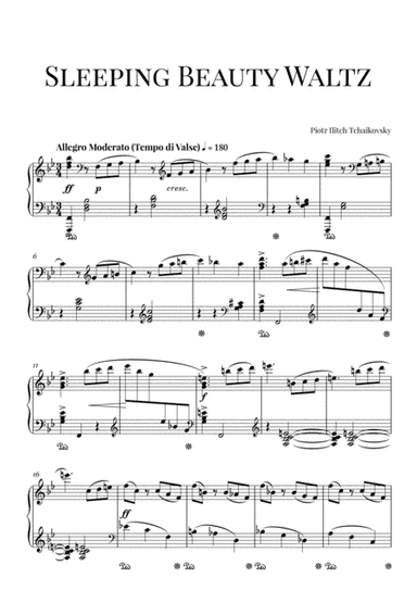 Tchaikovsky: Sleeping Beauty Waltz (Advanced Intermediate Piano) (arr. Cadenza Editions)