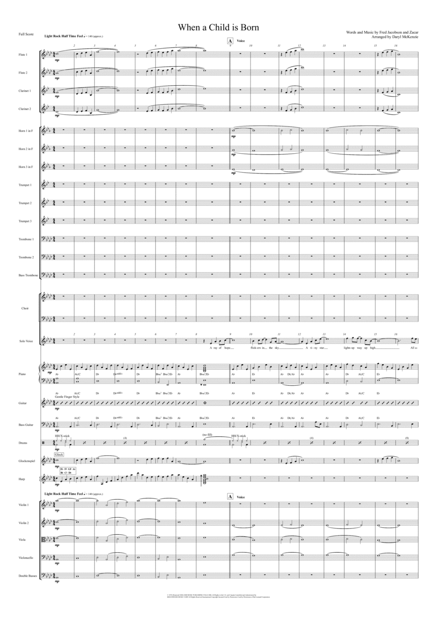 When A Child Is Born (arr. Daryl McKenzie)