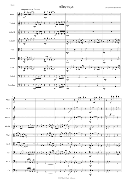 Rollicking Along (also known as Alleyways) for string orchestra (or string nonet)