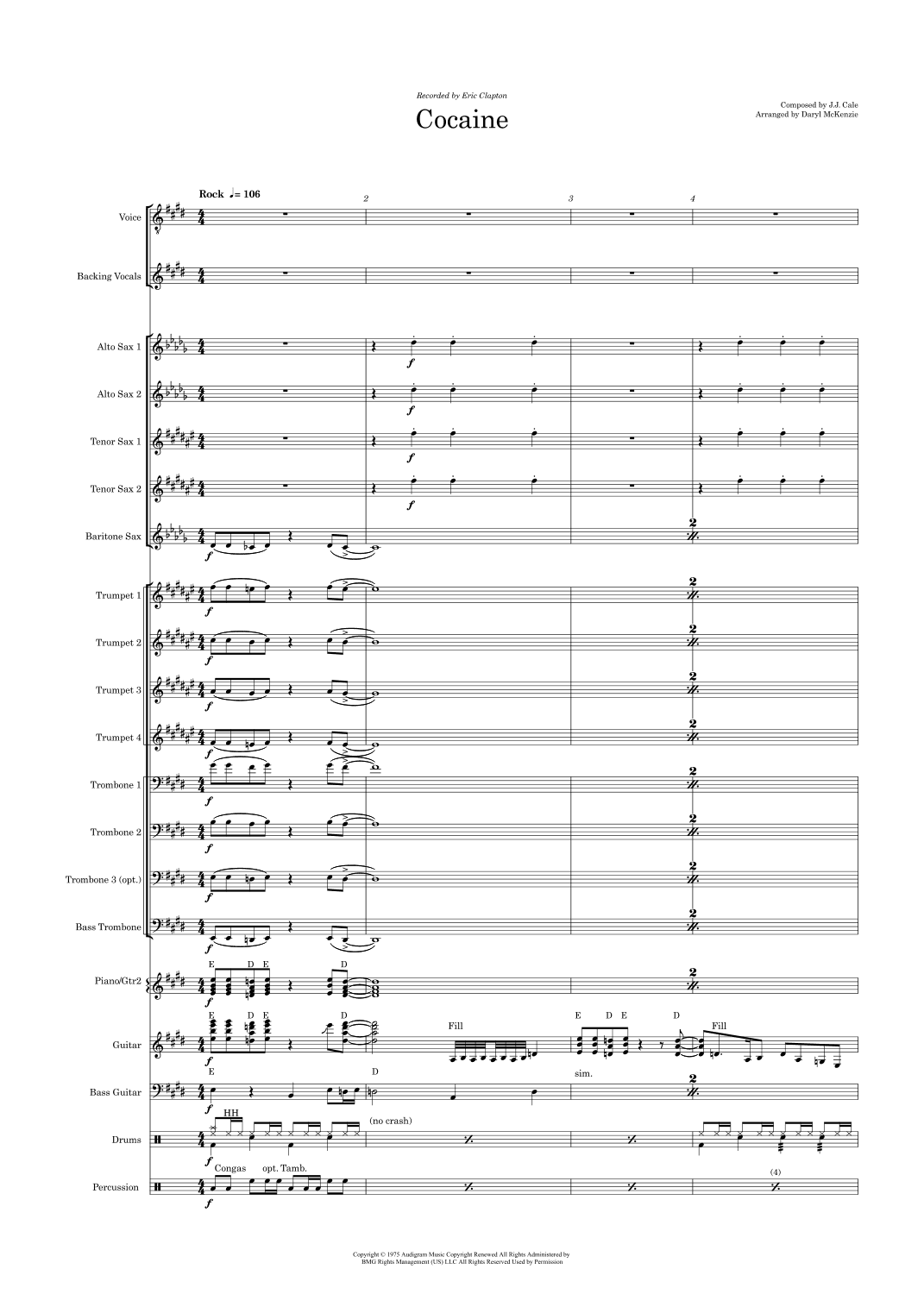 Cocaine (arr. Daryl McKenzie)