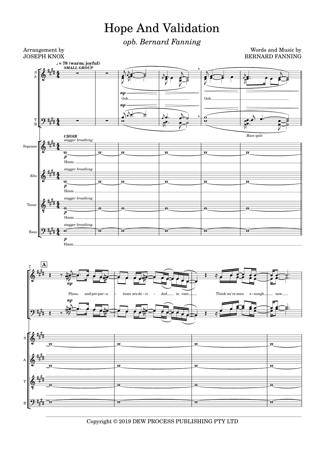 Hope And Validation (arr. Joseph Knox)