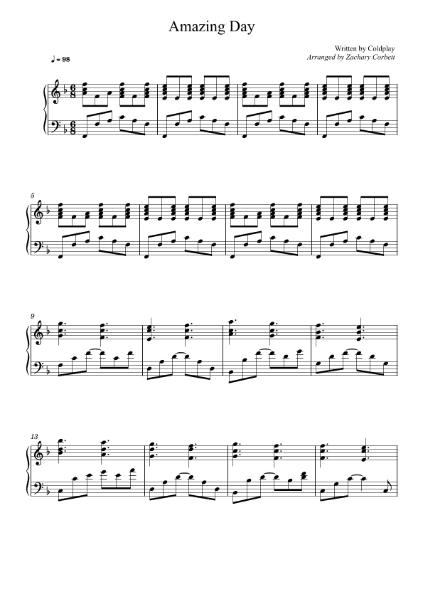 Amazing Day (arr. Zachary Corbett)