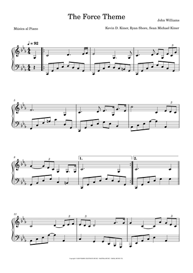 The Force Theme (arr. Música al Piano)