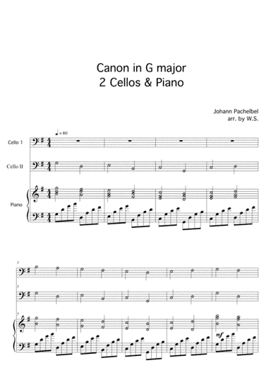 Canon in G Major 2 Cellos & Piano (arr. W.S.)