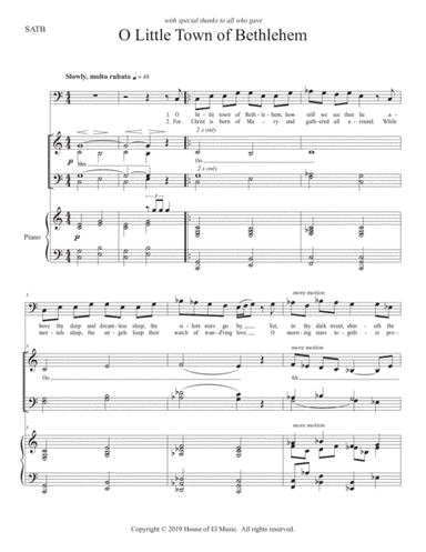 O Little Town of Bethlehem (Alternate Melody) - Solo with SATB choir (arr. House of El Music)