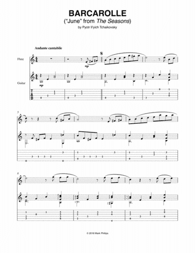 Barcarolle ("June" from The Seasons) (arr. Mark Phillips)