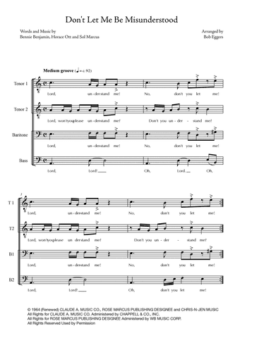 Don't Let Me Be Misunderstood (arr. Bob Eggers)