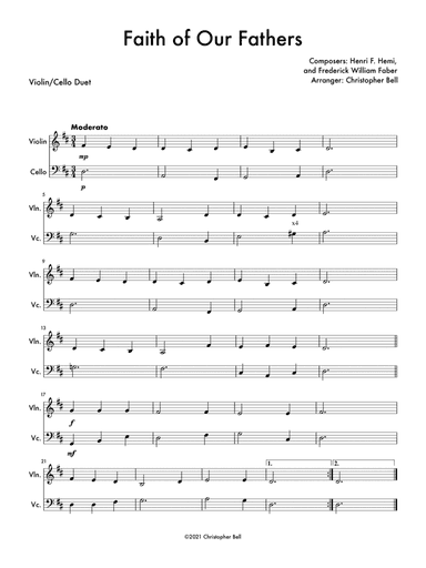 Faith of Our Fathers - Violin/Cello Duet (arr. Christopher Bell)