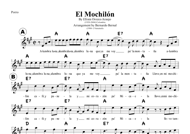 El Mochilon (arr. Bernardo Bernal Hidalgo)