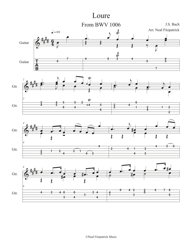 BWV 1006-Loure (arr. Neal Fitzpatrick)