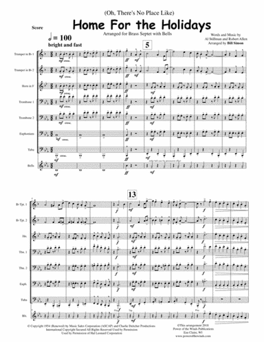 (There's No Place Like) Home For The Holidays (arr. Bill Simon)