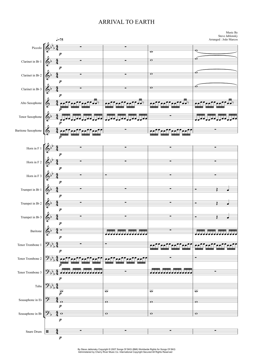 Arrival To Earth (arr. João Marcos Maciel)