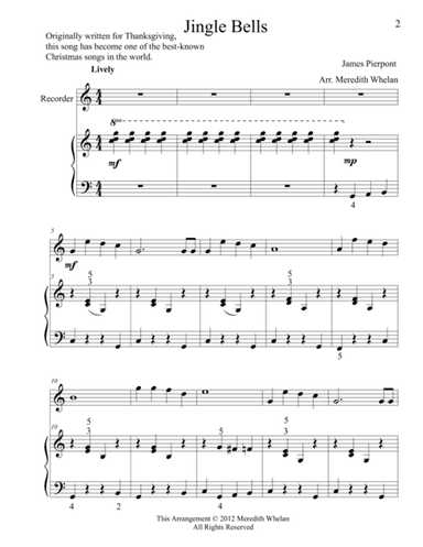 Christmas Duets for Recorder & Piano:  Jingle Bells (arr. Meredith Whelan)