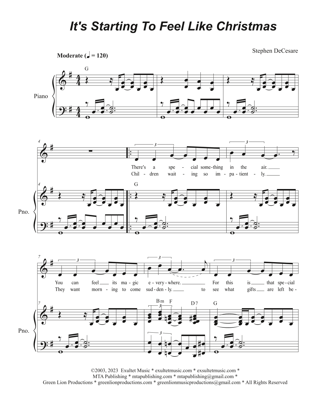 It's Starting To Feel Like Christmas (Vocal solo)