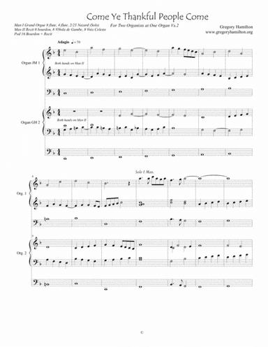 Come Ye Thankful People Come - St. Georges Windsor - For Two Organists at One Organ