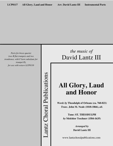 All Glory, Laud and Honor (arr. David Lantz III)