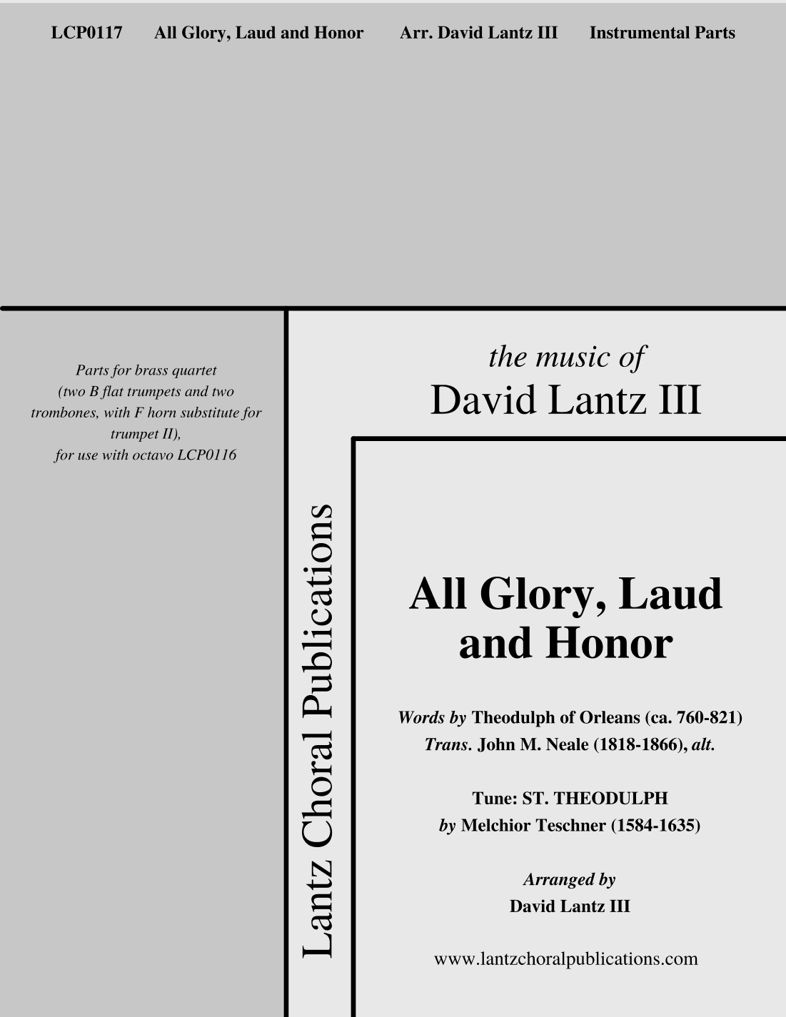 All Glory, Laud and Honor (arr. David Lantz III)