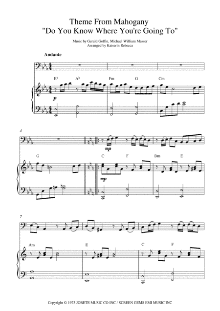 Do You Know Where You're Going To? (arr. Kaiserin Rebecca)