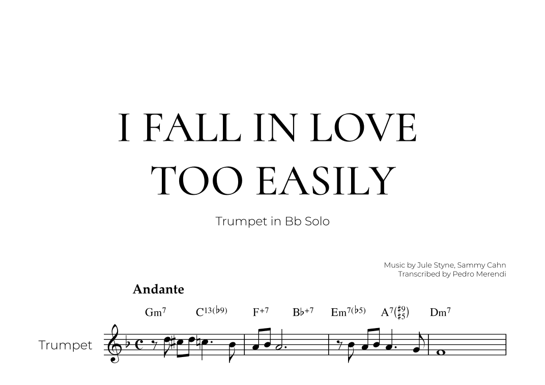 I Fall In Love Too Easily (arr. Pedro Merendi)