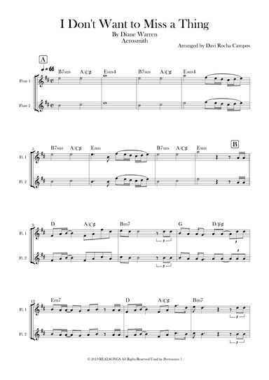 I Don't Want To Miss A Thing (arr. Davi Rocha Campos)