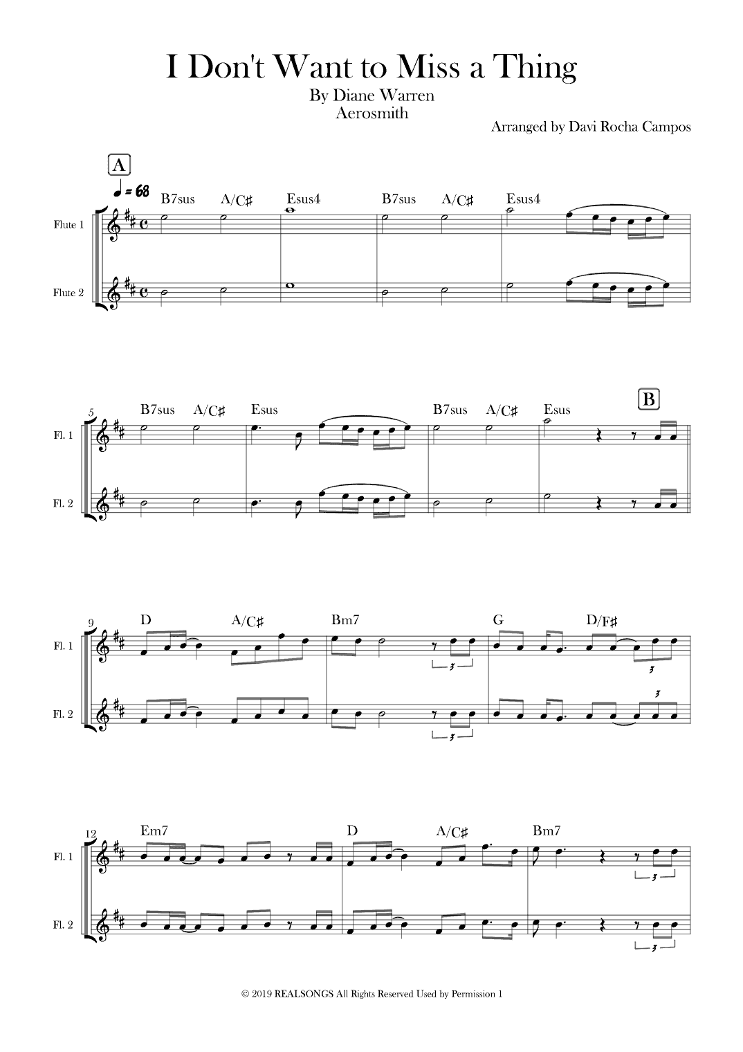 I Don't Want To Miss A Thing (arr. Davi Rocha Campos)