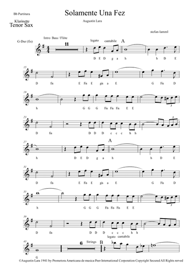 Solamente Una Vez (arr. Stefan Lamml)
