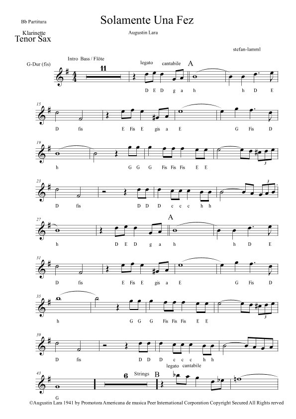 Solamente Una Vez (arr. Stefan Lamml)