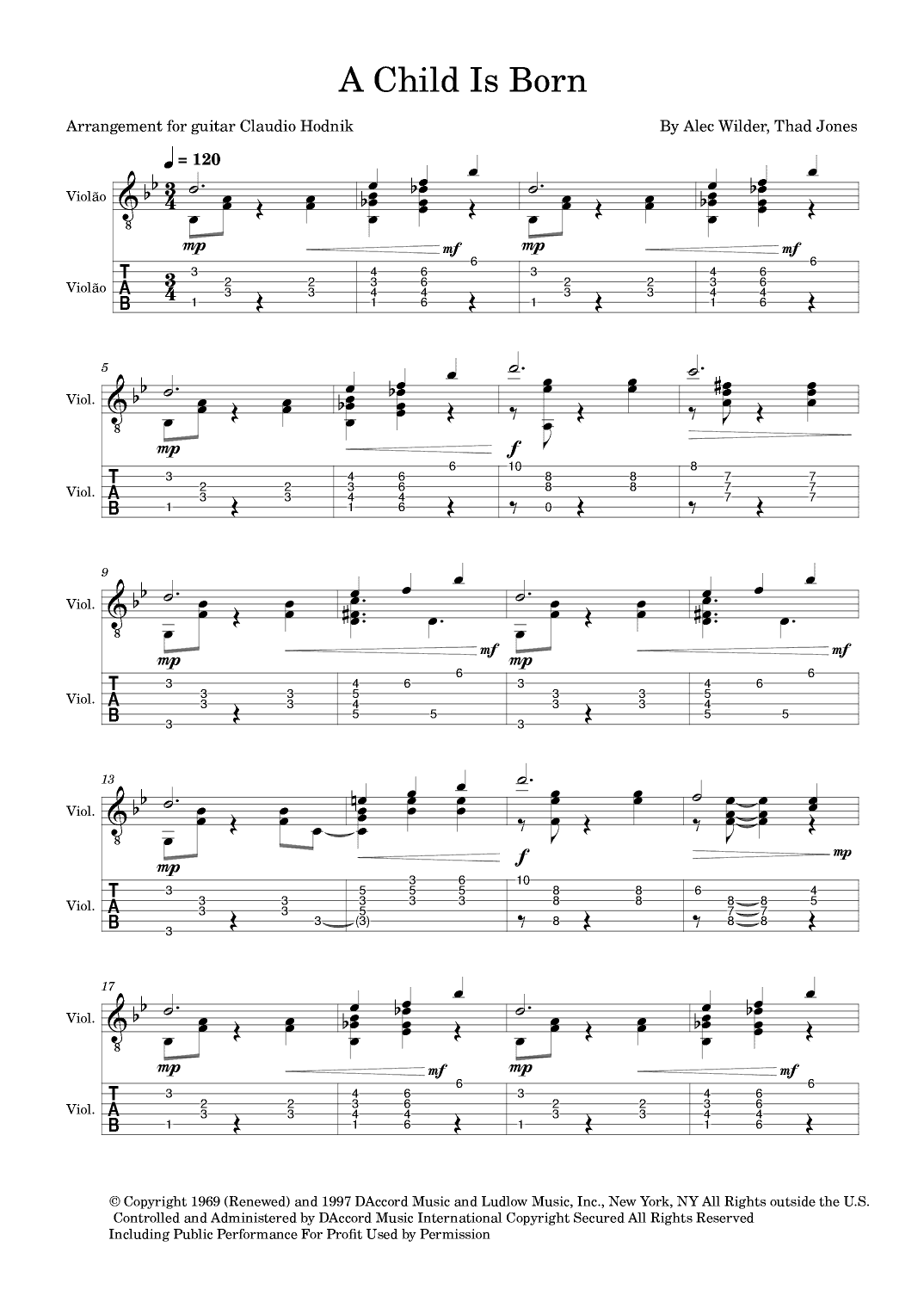 A Child Is Born (arr. Claudio Hodnik)