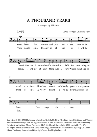 A Thousand Years (arr. Milanov)