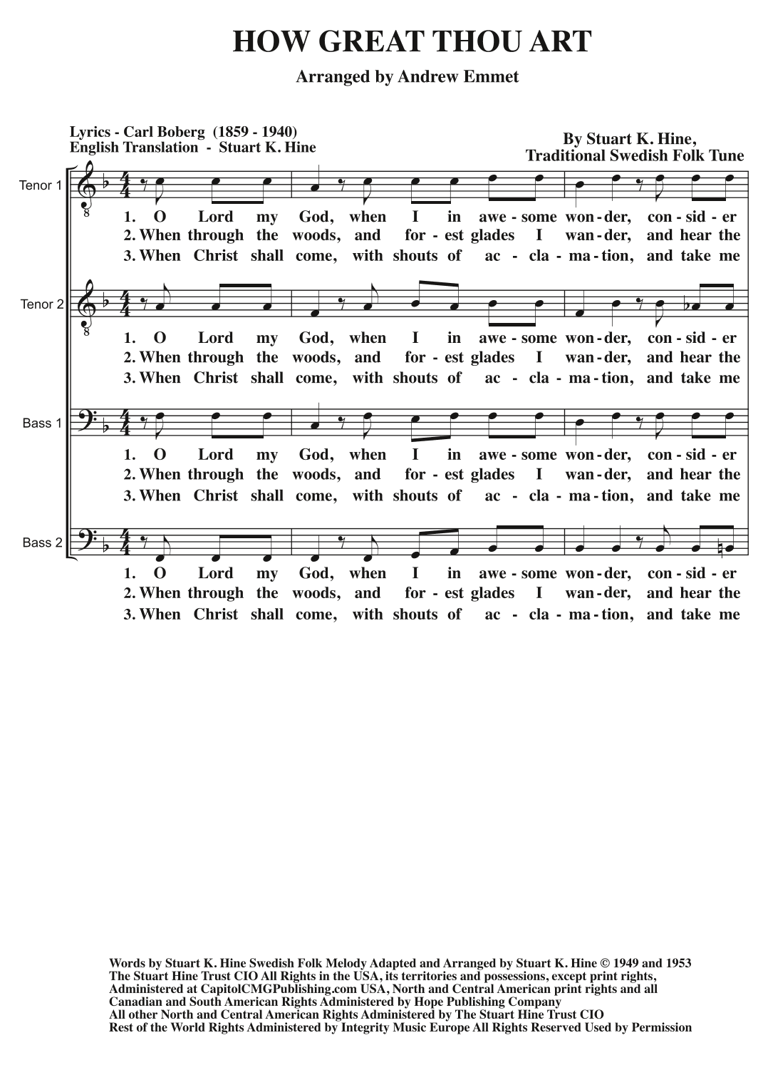 How Great Thou Art (arr. Andrew Emmet)