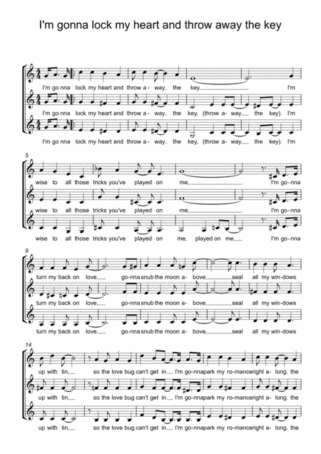 I'm gonna lock my heart and throw away the key (arr. Fiona Evans)