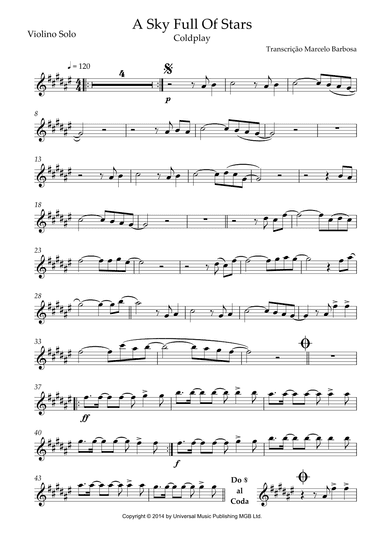 A Sky Full Of Stars (arr. Transcription: Marcelo Barbosa)