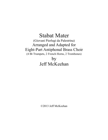Stabat Mater for Brass Choir (Palestrina) (arr. Jeff McKeehan)