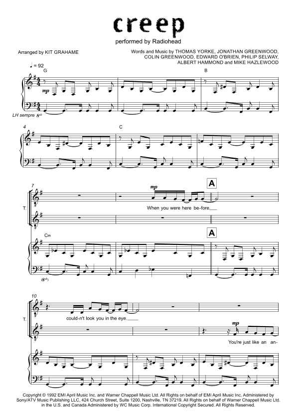 Creep (arr. Kit Grahame)