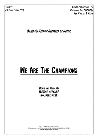 We Are The Champions (arr. Mike West)