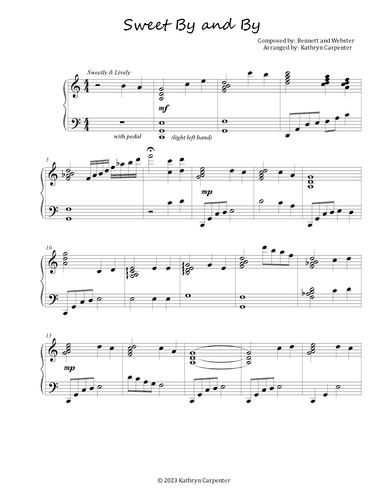 Sweet By and By (Advanced Intermediate Piano) (arr. Kathryn Carpenter)