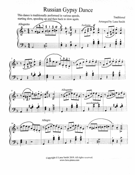 Gypsy Dance, a very popular traditional dance in Russia (arr. Lana Smith)