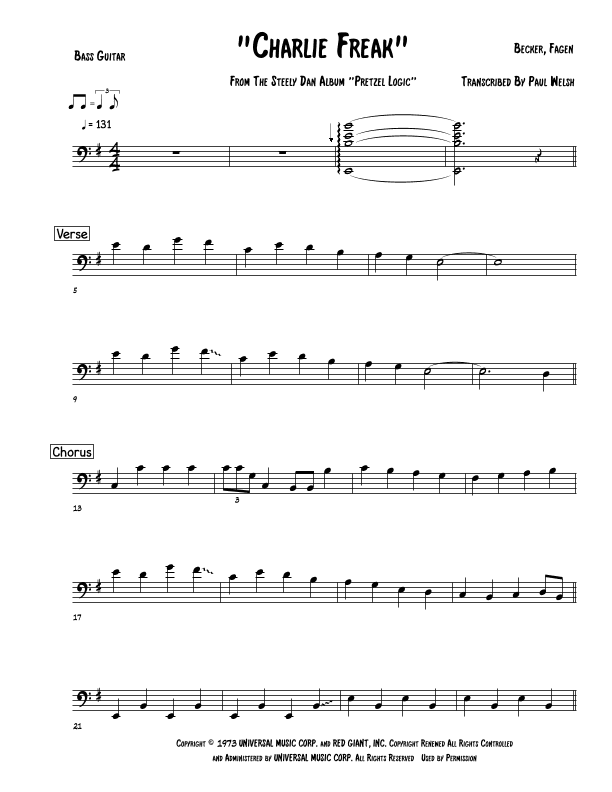 Charlie Freak (arr. Accubass)