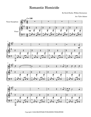 Romantic Homicide (arr. Tyler Adams)