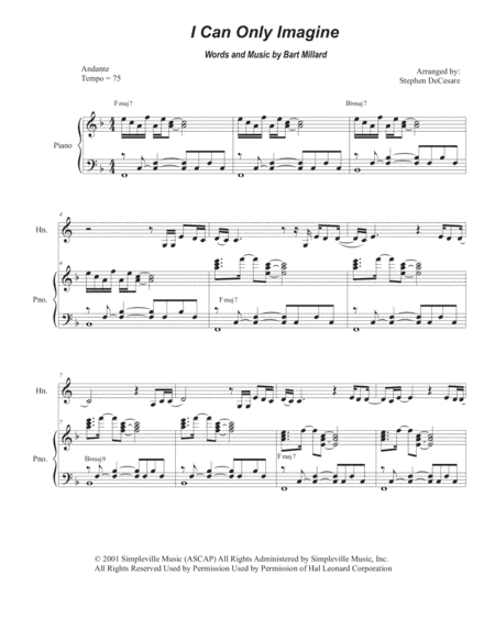 I Can Only Imagine (arr. Stephen DeCesare)