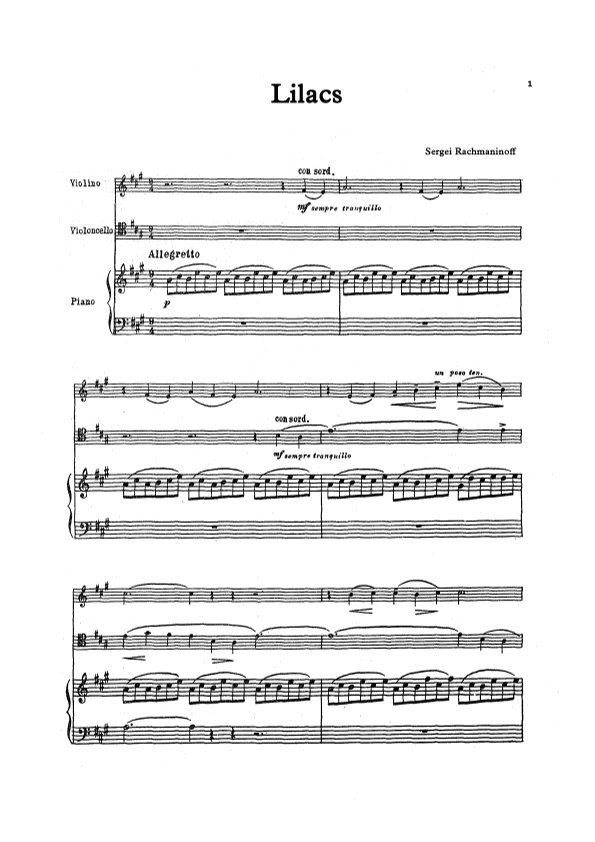 Lilacs (arr. Unknown)