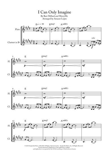 I Can Only Imagine (arr. Amauri Lopes)