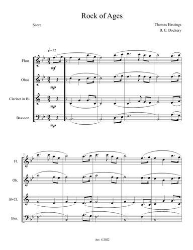 Rock of Ages (Woodwind Quartet) (arr. B. C. Dockery)