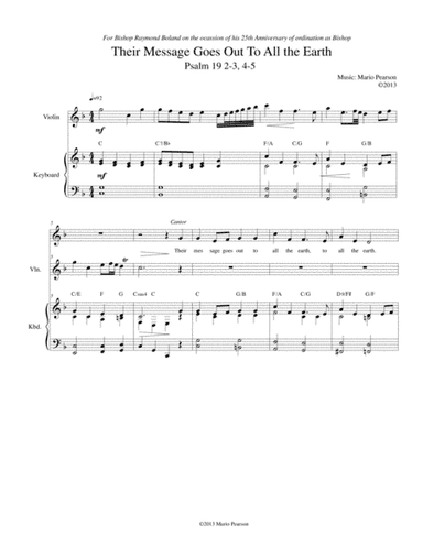 Their Message Goes Out To All the Earth (Ps. 19) - Mario Pearson