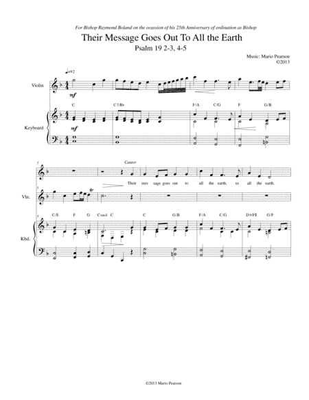 Their Message Goes Out To All the Earth (Ps. 19) - Mario Pearson