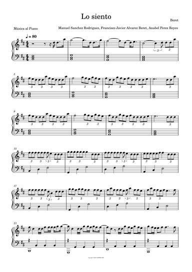 Lo Siento (arr. Música al Piano)
