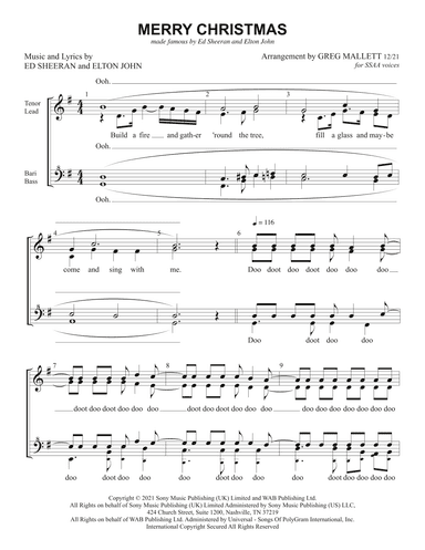 Merry Christmas (arr. Greg Mallett)